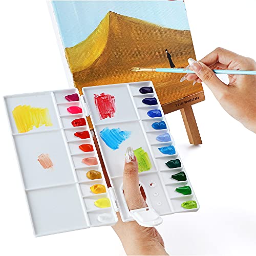 Transon 25wells Compact Paint Palette Box with Lid for Paint Color Mixing TRANSON