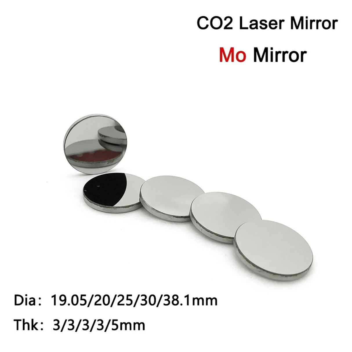 CO2 Laser Cutter Focus Focal Lens CO2 Laser Reflector Mirror Dia20mm*THK2/3mm Laser Molybdenum Reflective Mirror for CO2 Laser Engraving Machine Generic