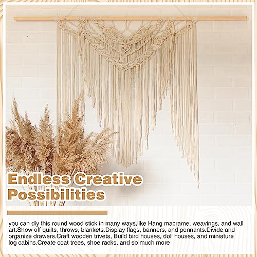 Sintuff 36 Pcs Wooden Dowel for Crafts Wood Dowel Rods Unfinished Wood Sticks Hardwood Sticks for Cake Support Crafts(1/2 x 36 Inch) Sintuff