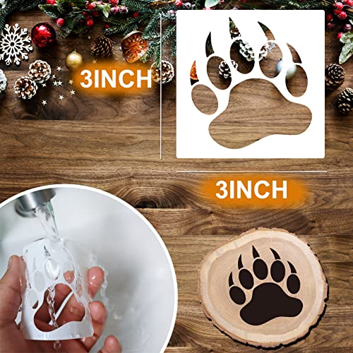 65 Pieces Animal Stencils for Painting, Small Reusable Deer Bear Stencil Template Tree Bee Bird Mountain DIY Craft Paint Stencils for Painting on Hosomono