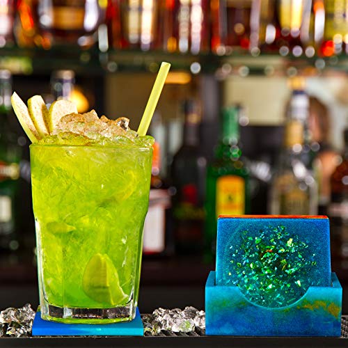 12 Pcs Resin Molds Set Epoxy Coaster Storage Box in Rectangle Round Silicone Casting Mold for Halloween DIY Art Craft Cup Mat Patelai