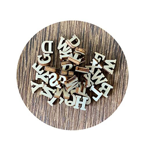 Quarter Inch 0.25 Inch 2142 Pieces Tiny Wooden Letters Unfinished Wood Numbers for Scrapbooking Crafts (with Two Fonts in Brown Tray) Cregugua