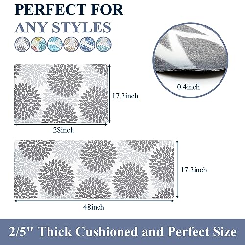 HEBE Anti Fatigue Kitchen Rug Sets 2 Piece Non Slip Kitchen Mats for Floor Cushioned Kitchen Rugs and Mats Waterproof Comfort Standing Mat Runner for HEBE