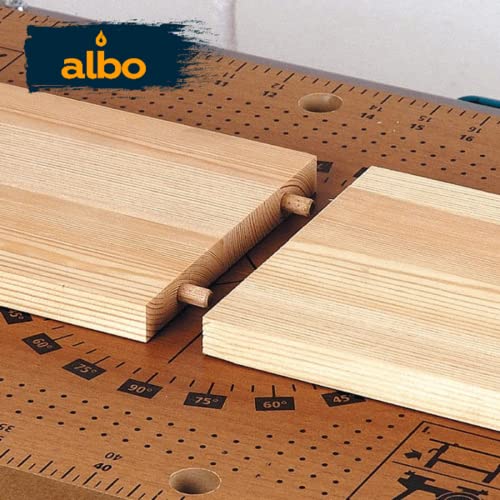 ALBO Wooden Dowel Pins 500 Pack Assorted Sizes 1/4 + 5/16 + 3/8 inch Fluted Wood Dowels Rods Hardwood Crafts Dowel Pegs… Albo