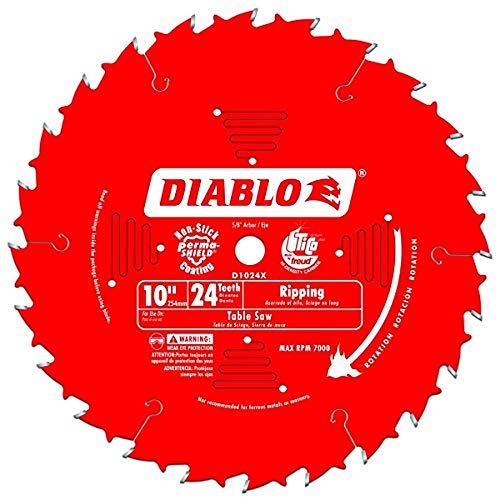 Freud D1024X Diablo 10" 24-Tooth ATB Ripping Saw Blade 5/8" Arbor Freud
