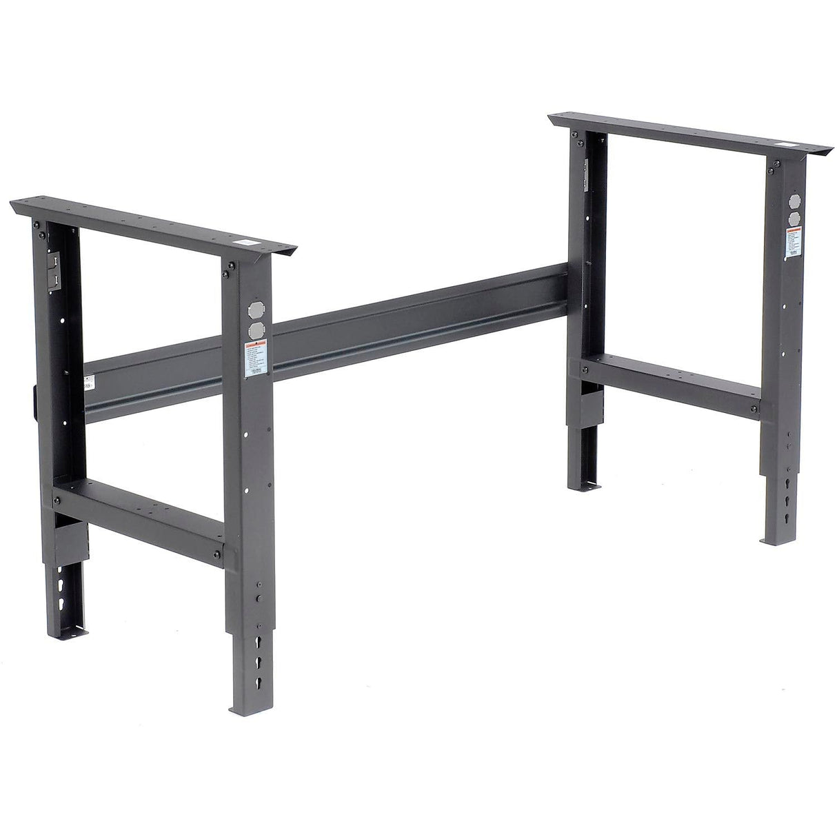 Global Industrial Adjustable Height Workbench C-Channel Leg, 60" W x 30" D, 1-3/4" Steel Square Edge, Black Global Industrial