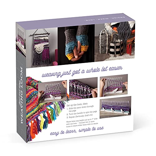 Craft Crush Weaving Loom Craft Kit - Learn to Weave Scarves, Gloves, Home Décor - Modern Design Mini Craft Kit for Teens & Adults - Easy-to-Use, Fast Craft Crush