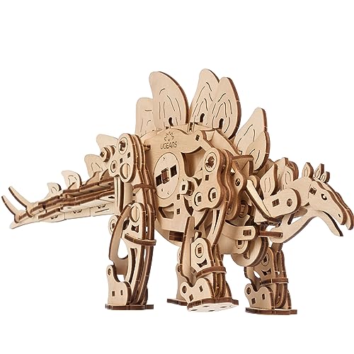 UGEARS Stegosaurus Dinosaur Wooden Model Kits - 3D Dinosaur Puzzle for Adults - Wooden Dinosaur Kit with Lifelike Mechanics - Model Kits for Adults UGEARS