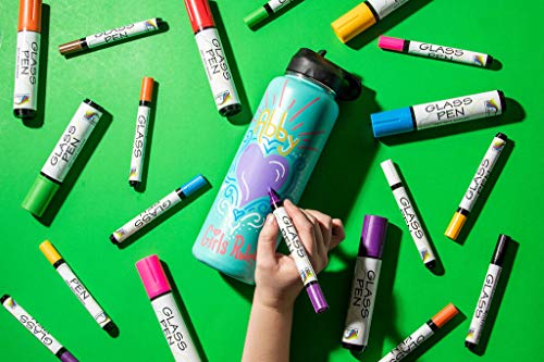 Glass Pen Window Marker: Liquid Chalk Markers for Glass, Car Marker or Mirror Pen with Washable Paint - Car Windows, Storefront Window, Wedding, Rainbow Chalk Markers Limited