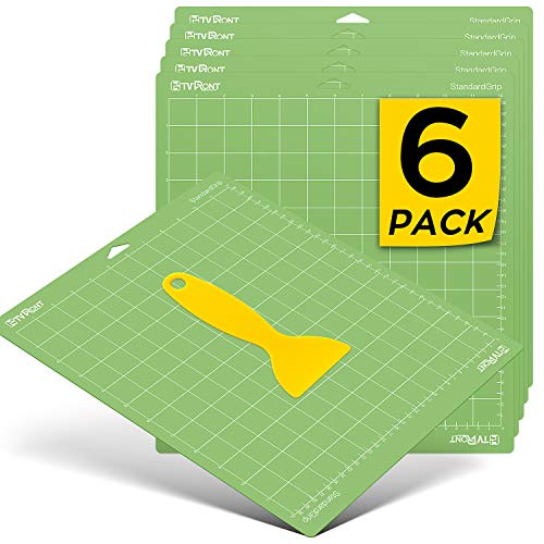 HTVRONT Standard Grip Cutting Mat for Cricut, 6 Pack Cutting Mat 12x12 for Cricut Explore Air 2/Air/One/Maker, Standard Adhesive Sticky Quilting HTVRONT