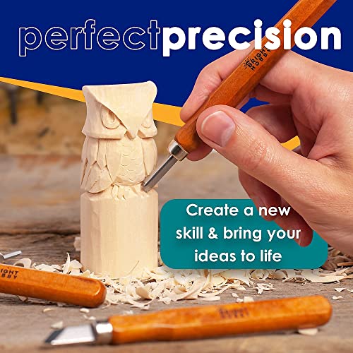 26-Pieces Wood Carving Tools Kit for Beginners, Professionals, Super Sharp High Carbon Wood Carving Knife Set, Whittling Kit for Multipurpose Bright Hobby