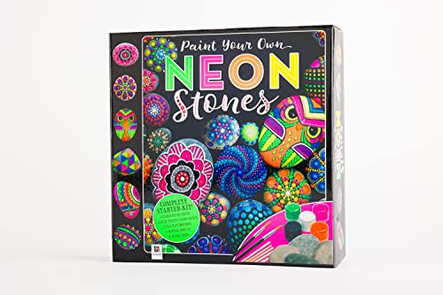 Paint Your Own Neon Stones-This Complete Starter Kit includes all you need to create Vibrant, Three-Dimensional Art to display in your Home or Garden Hinkler