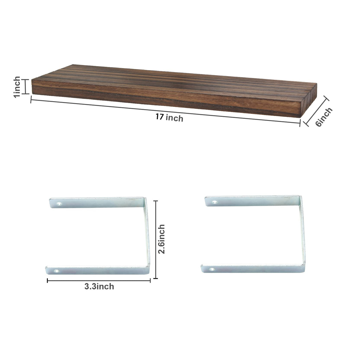 IKJZIZP Rustic Farmhouse Floating Shelves for Wall Decor Storage Wood Wooden Wall Shelves for Bedroom Bathroom Kitchen Living Room - Brown Set of 4 IKJZIZP