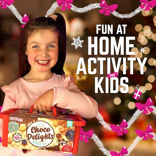 GirlZone Little Choco Delights Maker Kit, Chocolate Making Kit with Candy Bar Molds to Make Your Own Chocolate Bar, Exciting Christmas Crafts for GirlZone
