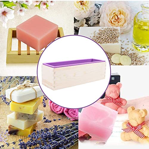 Silicone Soap Molds, 5 Pcs Rectangular Wooden Silicone Soap Mold Set with Wood Soap Cutter Mold and Wavy & Straight Planer Cutting Tool Set for DIY EVINIS