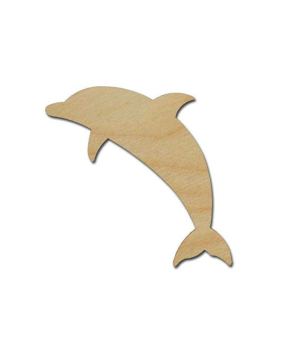 Dolphin Shape Unfinished Wood Craft Cut Out Laser Cut Variety of Size (10" inch Tall 1 Piece) nuKE04 konkneleuh