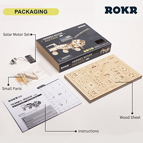 ROKR Solar-Powered 3D Wooden Puzzle Car Kit - Engaging Educational Toy for Creative Learning and Home Décor ROKR