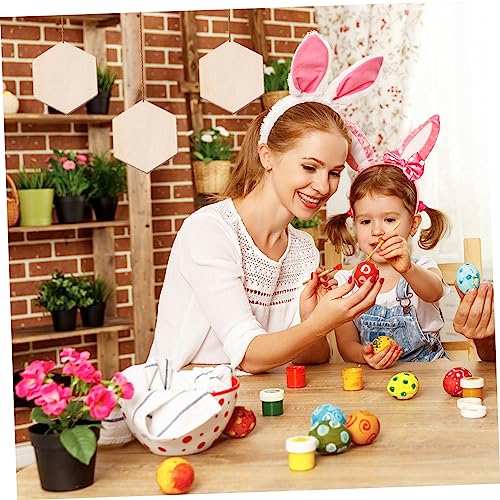 ABOOFAN 100pc Hexagon Wood Slices Unfinished Hexagon Cutouts Blank Wood Hexagon Unfinished Wood Hexagon Cutouts Unfinished Wood Cutout Unfinished ABOOFAN