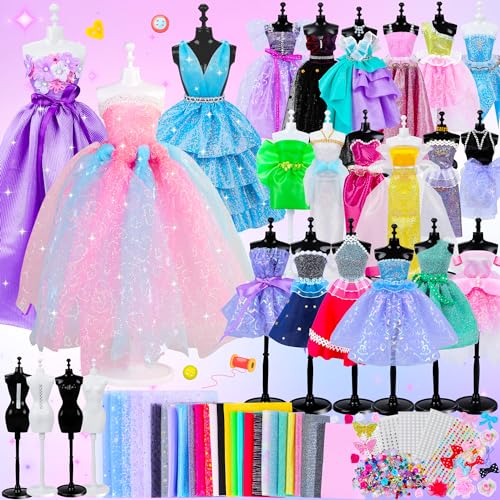 Otf 500+ Pcs Fashion Design Kits with 5 Mannequins - Creativity DIY Arts and Crafts for Kids Ages 8-12 - Craft Toys for Girls Gift - Sewing Kit for Kids