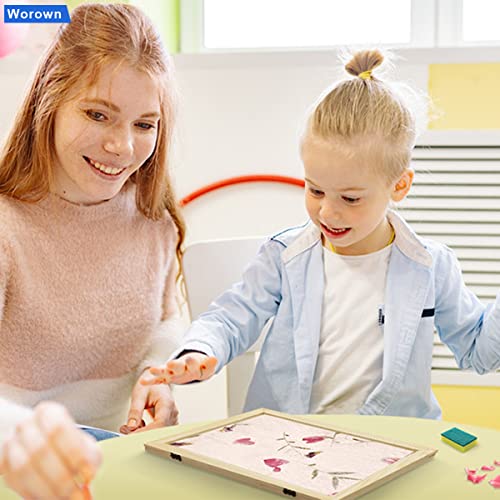 Worown 4 Sizes (A4, A5, A6 & A7) 2 in 1 Wooden Paper Making Screen, Mould and Deckle, Wooden Paper Making Frame for DIY Paper Crafts Worown