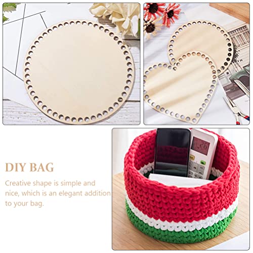 EXCEART 4pcs Wooden Bag Bottom Natural Wood Base Shaper Crochet Basket Base for DIY Knitting Crochet Yarn Storage Bag Weaving Crafts Home Decoration EXCEART
