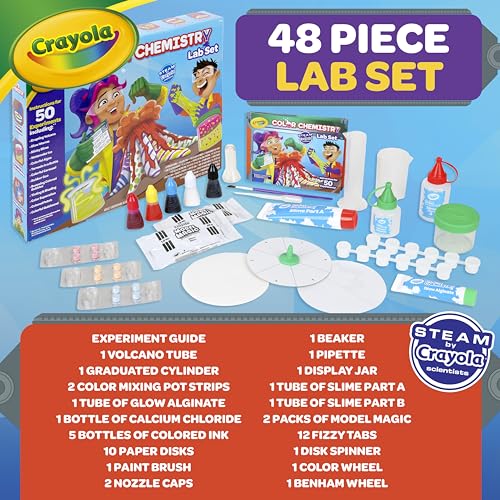 Crayola Color Chemistry Set (50 Experiments), Science Kit For Kids, STEM Toy for Kids, Holiday Gift for Teens, Ages 7, 8, 9, 10 Crayola