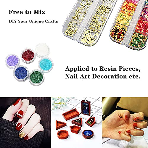 CellLuck Resin Decoration Accessories Kit for Beginners,UV Resin Jewelry Making Kit with Resin Glitter, Foil Flakes, Dried Flowers for DIY Crafts CellLuck