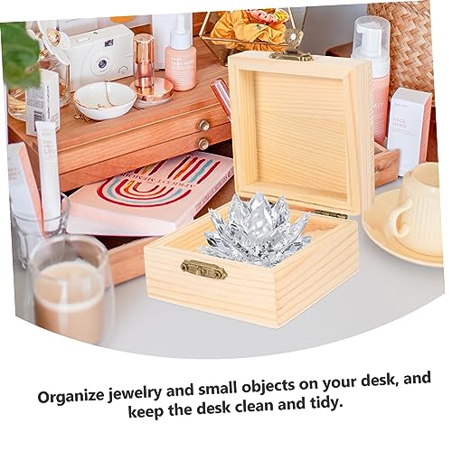 Abaodam 12 Pcs Packaging Storage Wooden Box Rustic Wooden Case Unfinished Wooden Jewelry Wood Ring Wood Trim Jewelery Organizer Earring Storage Abaodam
