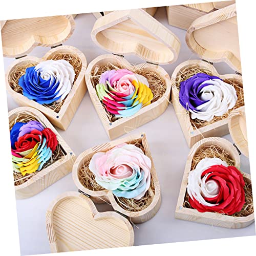 NOLITOY 5pcs Vintage Cases Unfinished Treasure Chest Heart Jewelry Case Ring Case Jewelry Organizer Tray Engagement Ring Heart Case Ring Chest NOLITOY