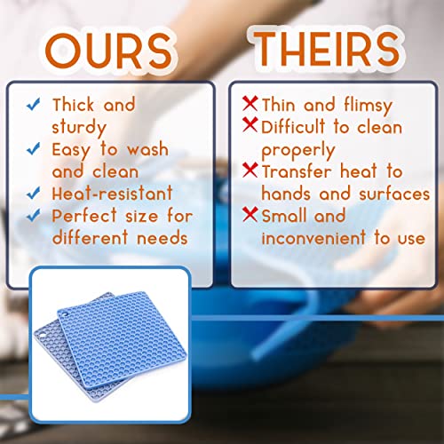 BTaT- Trivets for Hot Pots and Pans, 2 Pack, Trivets, Silicone Trivet, Hot Plate Holder, Trivets for Hot Dishes, Hot Pot Holder, Silicone Trivet Mat, Brew To A Tea