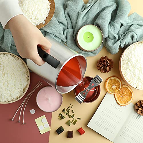 Hearth & Harbor Natural Soy Candle Making Kit for Adults, DIY Candle Making Kit for Kids with Dried Flowers for Candle Making, 50 Piece Make Your Own Hearth & Harbor