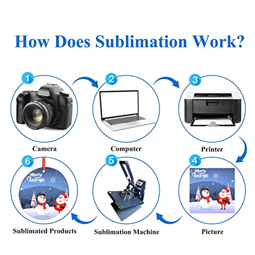 Valyria Sublimation Ornaments Blanks Bulk MDF Sublimation Christmas Ornament Blanks White Blank Christmas Tree Hanging Ornaments for Crafting DIY Valyria