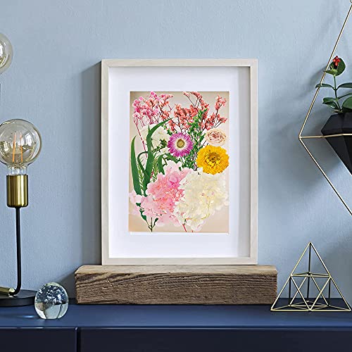 Cayway 9 Pack Dried Flower Paper Craft Set Include 3 Pack Mixed Wooden Paper Making Mold Frame, Dried Flowers, Spoon Stirrer N\A