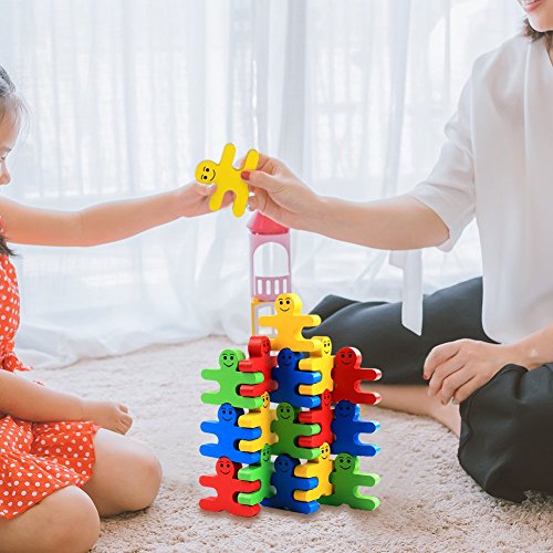 umbresen Wood Balance Building Blocks Stacking Games Toys for Kids Children Toddlers Preschool Boys and Girls Learning Educational Fine Motor Skill umbresen