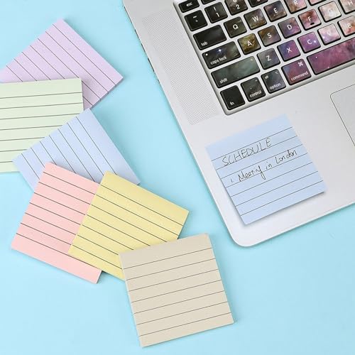Mr. Pen- Lined Sticky Notes 3x3, 12 Pads, 720 Sheets in Total, Morandi Colors, Sticky Notes with Lines, Sticky Note Pads, Sticky Pads, Sticky Notes Mr. Pen