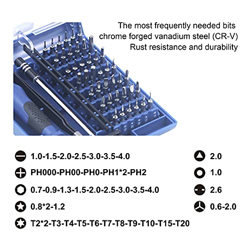 Mini Screwdriver Set with 42 Bits, VCELINK 45 in 1 Small Precision Magnetic Tiny Screwdriver Bit Kit with Tweezers & Extension Shaft for Laptop, PC, VCELINK