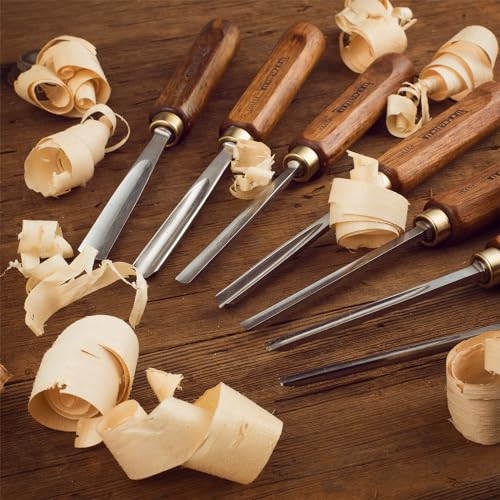 IMOTECHOM 12-Pieces Woodworking Wood Carving Tools Chisel Set with Wooden Box, Razor Sharp CR-V 60 Steel Blades IMOTECHOM