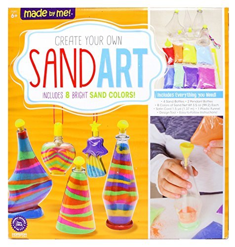 Made By Me Create Your Own Sand Art by Horizon Group Usa, DIY Kit Includes 4 Sand Bottles & 2 Pendent Bottles with 8 Bright Colors, Designing Tool & Made By Me