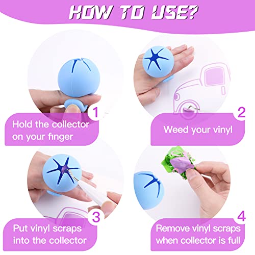 HTVRONT Vinyl Weeding Scrap Collector - Portable Handheld Vinyl Scrap Collector Ring, Silicone Weeding Tools for Vinyl HTV Crafting Adhesive Paper HTVRONT