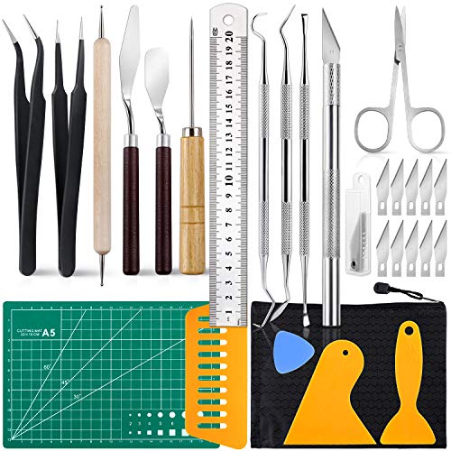 KingFinger Craft Vinyl Weeding Tools Set, Scraper, Scissors, Tweezers,  Weeder tools for Cricut/Silhouette/Oracal (5 PCS) 