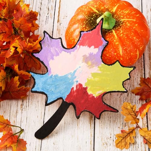 12 Pcs Wood Maple Leaf Cutouts Unfinished Wood Maple Leaves Cutout Blank Fall Leaf Wood Slices Wood Thanksgiving Signs Ornaments for DIY Door Hanger AWIZOM