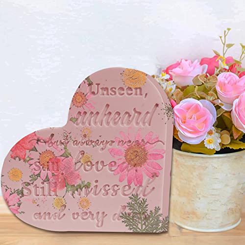 Epoxy Resin Molds 4 Pieces Silicone Casting Molds, Heart Memorial Sign Condolence Grief Signs for DIY Craft Home Decor Office Sign Sympathy Table Tucocoo