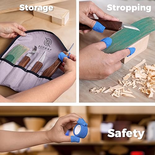 Schaaf Wood Carving Tools Knife Kit | Wood Carving Kit Includes Detail Whittling Knife, Sloyd Carving Knife, Spoon Carving Knife, Basswood Carving Schaaf Wood Carving Tools