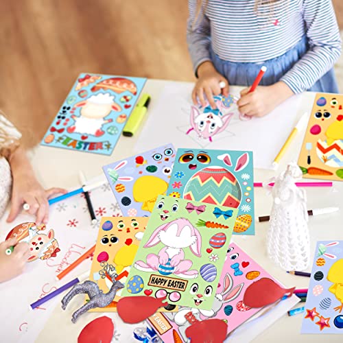 LINAYE 48 Sheets Easter Crafts Stickers for Kids Toddlers - Make Your Own Easter Stickers, Easter Basket Stuffers for Kids Toddlers Easter Treats LINAYE