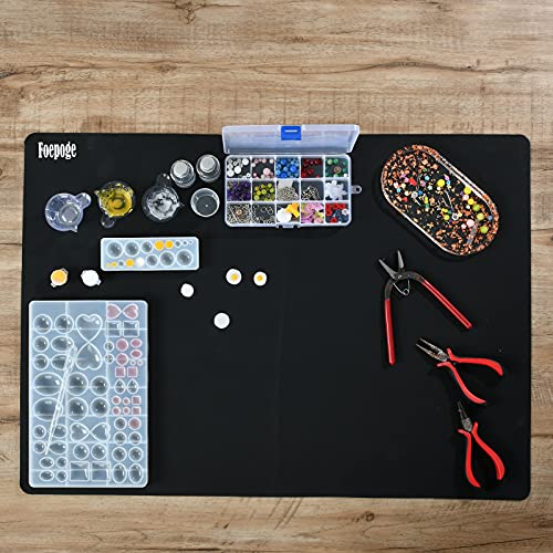 Foepoge 27.9”x20” Extra Large Silicone Sheet for Crafts, Nonstick Silicon Mat for Resin, Epoxy Art Placemat for Jewelry Casting, Reusable Painting Foepoge