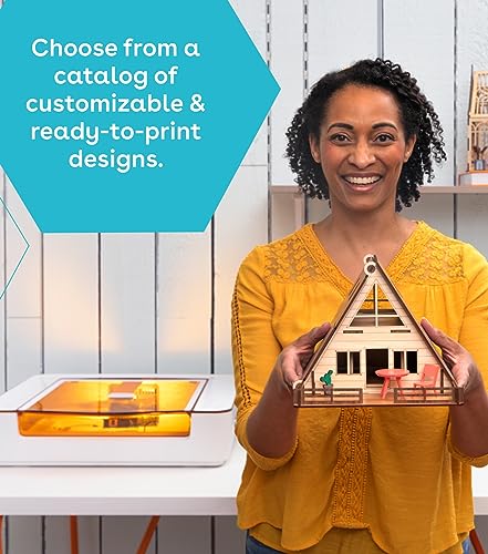 Glowforge Aura Craft Laser Cutter - Just a click to print gifts, cards, decor, & more. Hundreds of materials like wood, acrylic, even chocolate. Glowforge