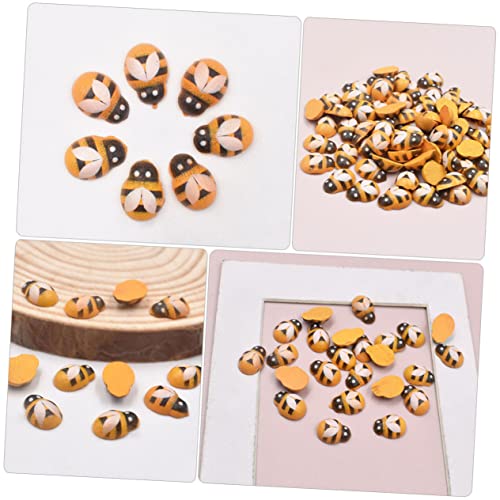 Operitacx 500 Pcs Self-Adhesive Bee Day Wood Miniature Sticker Bees Black Decal Crystal Beads Boy Kids Christmas Toy DIY Mini Beads for Jewelry Operitacx