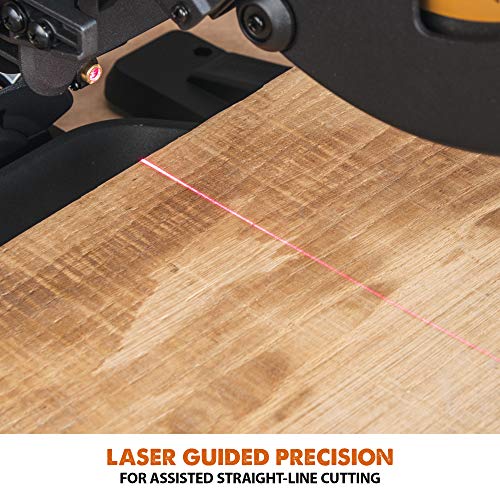 Evolution Power Tools R255SMS+ PLUS 10-Inch Sliding Miter Saw Plus Multi-Material Multi-Purpose Cutting Cuts Metal, Plastic, Wood & More 0˚ - 45˚ Evolution