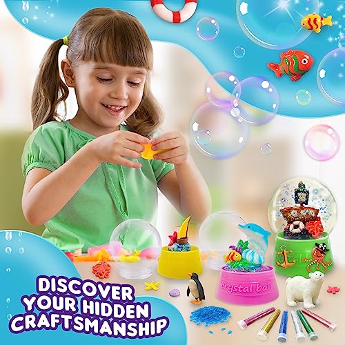 ToyUnited Make Your Own Water Globe - Snow Water Stem Projects DIY Activities Glitters Supplies Perfect Arts and Crafts Clay for Girls Boys Kids Ages ToyUnited