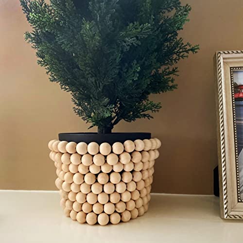 300 PCS Wood Beads, 1 Inch Diameter Wooden Beads for Crafts, Unfinished Wood Beads with Hole for Crafts, Various Jewelry Making, Car Seat Cushions, GNIEMCKIN